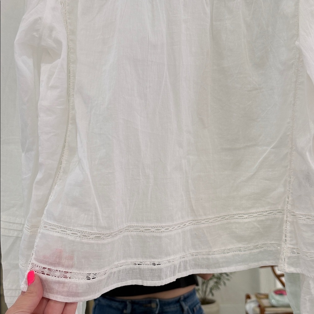 Rails 100% Cotton White Women's Blouse with Delicate Details - Picture 12 of 14
